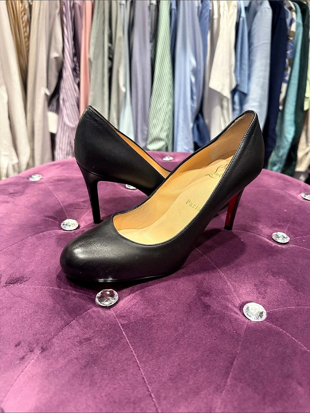 Christian Louboutin Simple Pump 85 Calf Black Heels